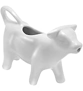 Ceramic Cow Shape Creamer and Sauce Jug, 100ML Mini Milk Pitcher for Coffee, Tea, Kitchen