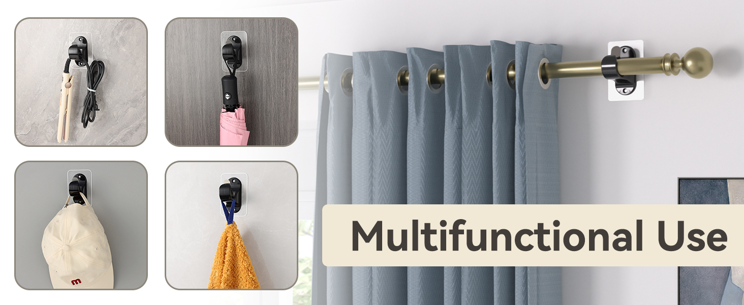 curtain rod holders no drilling