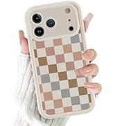 Vulfwela for iPhone 17 Pro Max 6.9'' Aesthetic Colorful Checkered Phone Case, Cute Checkerboard P...