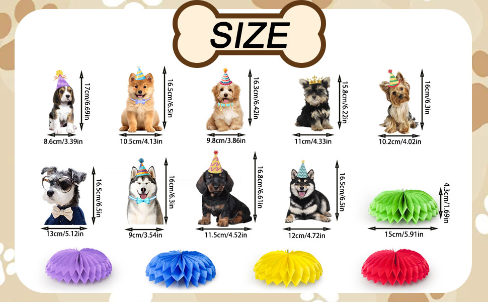 dog birthday honeycomb decorations
