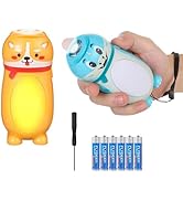 Hilngav 2 Pack Small Mini LED Flashlights for Kids - Cute Small Animal Flashlight - 2 in 1 Campin...
