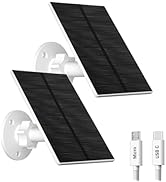 VUEBEE 2W Solar Panel for Security Camera Outdoor, USB/USB-C Charger with IP65 Waterproof, 360° A...