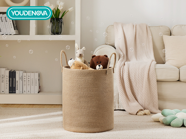  WOVEN ROPE LAUNDRY HAMPER BASKET TALL LARGE