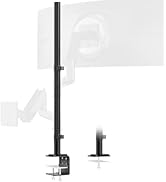 Steel Extra Tall 32 Inch 2-Section Monitor Stand Pole - with Mounting Base, Heavy Duty Center Pol...