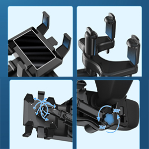 360°Rotatable and Retractable Car Phone Holder Car Rearview Mirror Bracket
