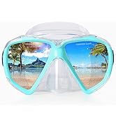 Snorkel Diving Mask Panoramic HD Swim Mask, Anti-Fog Scuba Diving Goggles,Tempered Glass Dive Mas...
