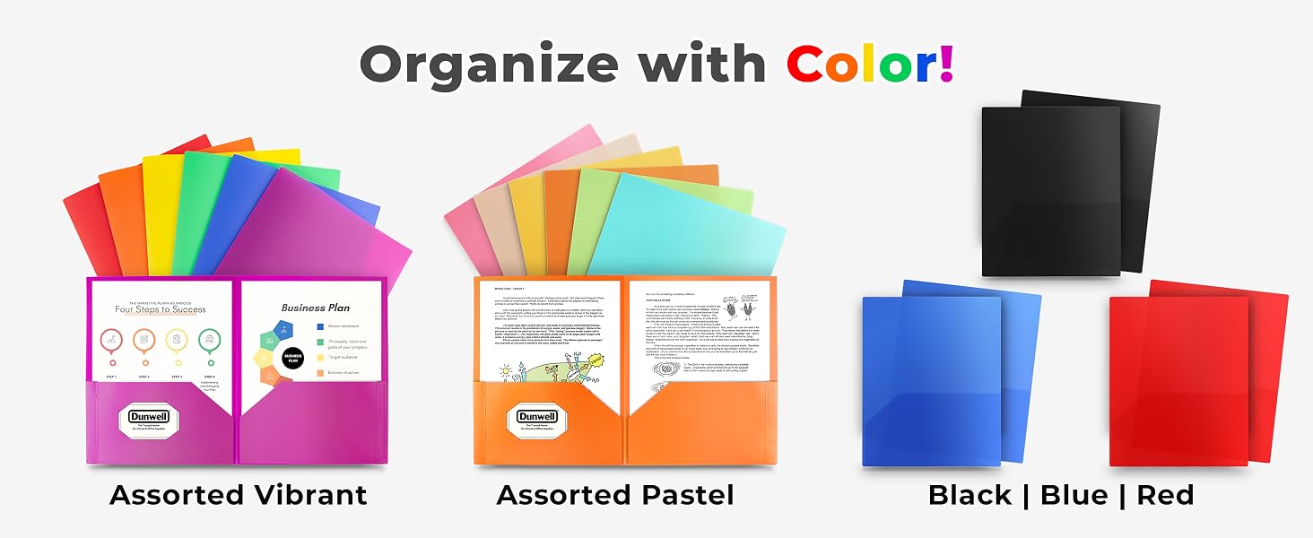 Dunwell 2-Pocket Poly Folder Vibrant - Organize with Color!