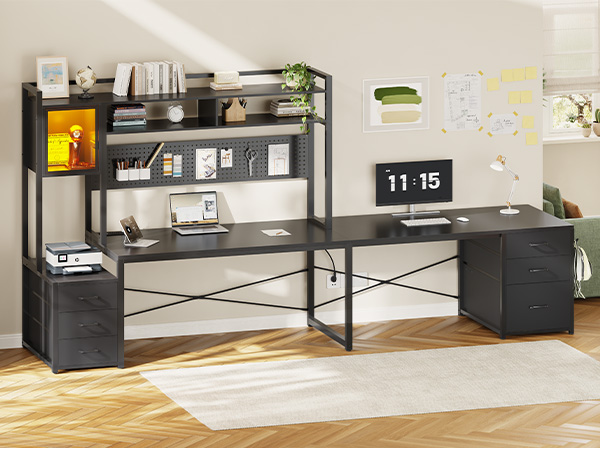 l shaped two person desk