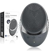 COSLUS Facial Cleansing Brush Face Scrubber : Portable Silicone Waterproof Rechargeable Face Wash...