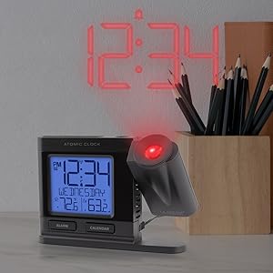 Lacrosse, la crosse, 616-41667, projection, atomic, self-set, alarm clock, time, digital, temp