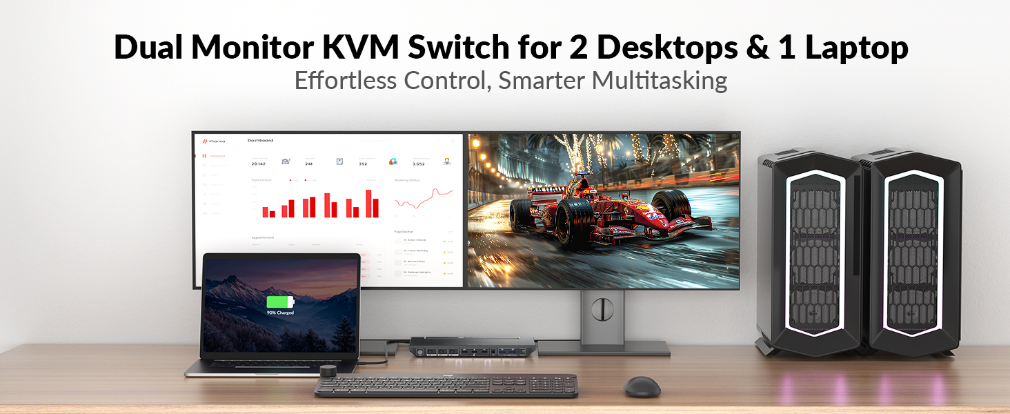 KVM Switch docking station 2 monitors