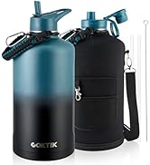 COKTIK 128oz Insulated Water Bottle - Stainless Steel Vacuum Metal, Portable 1 Gallon Large-Capac...