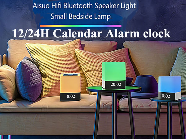 Night light bluetooth speaker with alarm clock
