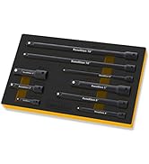 Renekton Extension Bar Set, 1/4", 3/8" and 1/2" Drive Socket Extension, Cr-V Steel, Black Phospha...