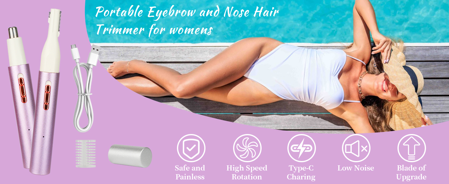 Nose &amp; Eyebrow Hair Trimmer for Women Men,Painless Rechargeable Ear &amp; Nose Hair Trimmer Clipper
