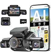 HUPEJOS AI Dash Cam Front Rear Inside with Driver Monitor System, 360° Car Camera 4K, 4 Channel C...