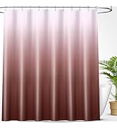 OLANLY Luxury Shower Curtain, Brown Ombre Shower Curtain Sets with 12 Shower Curtain Hooks, Water...