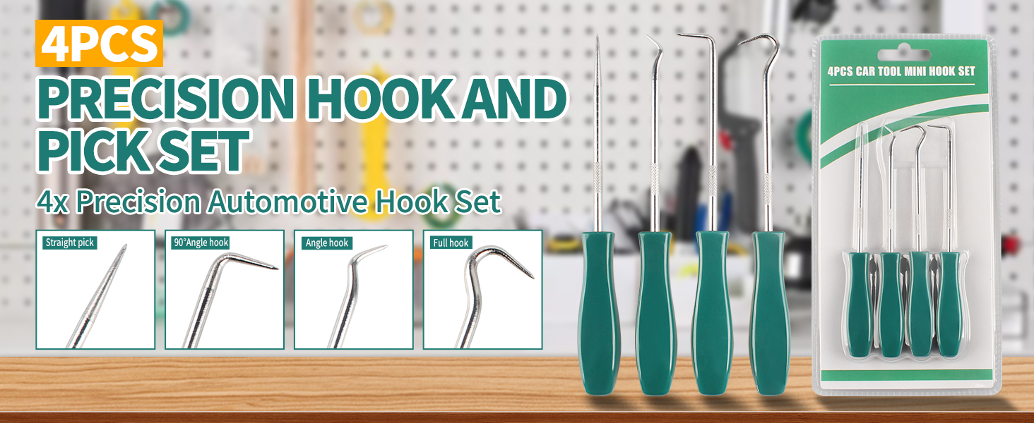 Hook and Pick Set with Clip Removal Tool Precision O-Ring Removal Kit Car Auto Oil Seal Mini Hooks