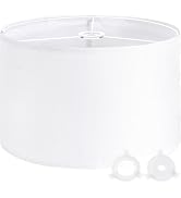 GO&amp;SO Large White Floral Dot Lamp Shades 1 Pc -16" x16"x 10"(1.65" UNO Fitter,E27 Base) Replac La...