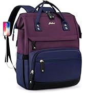 Laptop Backpack for Womem Work Bags: 15.6 Inch Travel BackPacks With USB Charging Port Anti Theft...