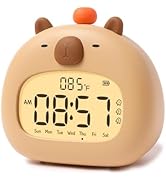 BANDIANCY Cute Capybara Alarm Clocks, Kids Alarm Clock, Cute Nightlight LCD Backlit, Luminous, Sn...