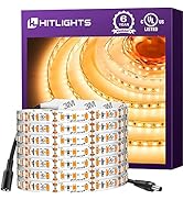 HitLights LED Strip Lights Warm White 3000K, 16.4ft High Density Tape Light, UL-Listed, 600 LEDs,...