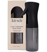Kitsch Continuous Spray Bottle for Hair – Black, 180ml | Fine Mister Spray Bottle &amp; Water Spray B...