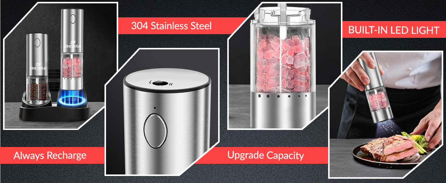 Electric Salt and Pepper Grinder Set