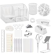 Office Supplies,Desk Accessories,Stapler and Tape Dispenser Set,1000 Staples,Staple Remover,Pen H...