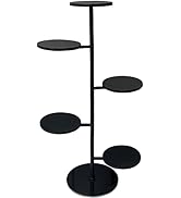 HAINARverS Black Metal Plant Stand Indoor outdoor, 5Tier Marble Tall Planter Stand Corner Flower ...
