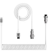ZIYOU LANG C01 Custom Coiled USB C to A Cable with Detachable Double Sleeved Spiral Cable Extenda...