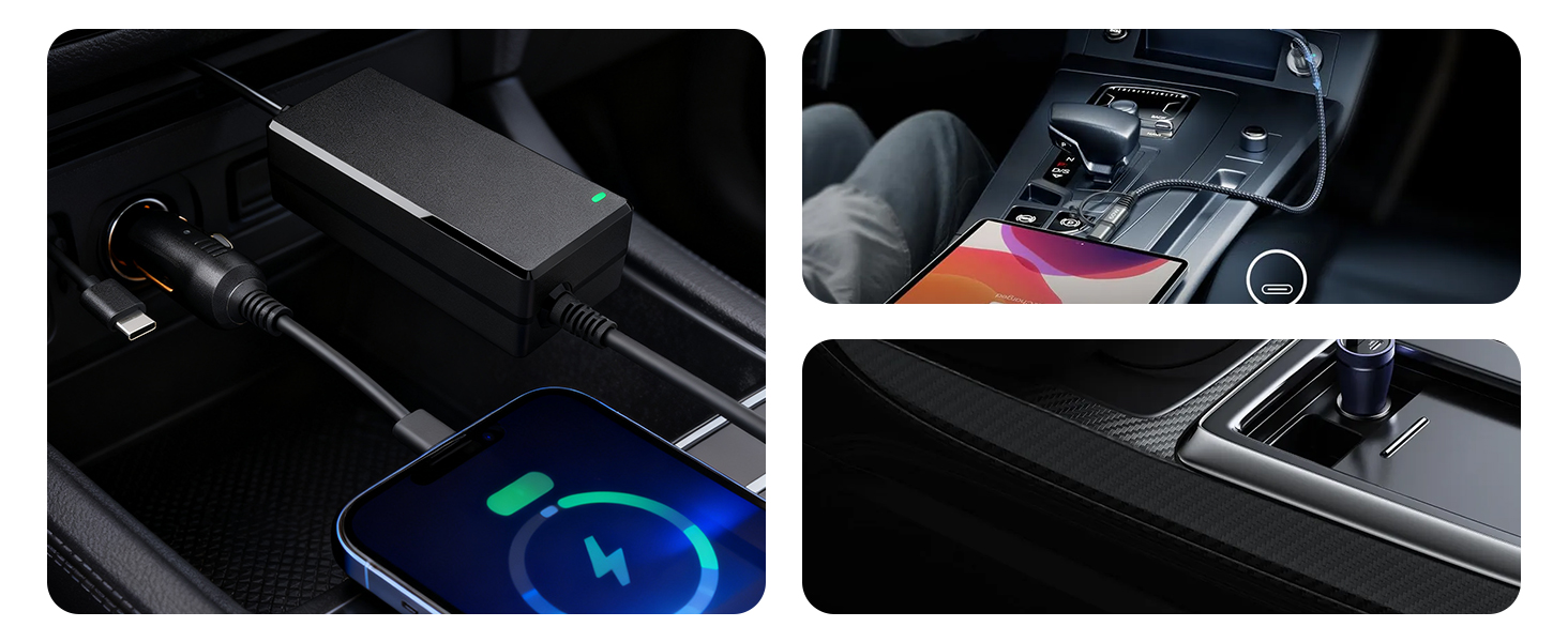 USB-C Laptop CAR Charger Power Adapter