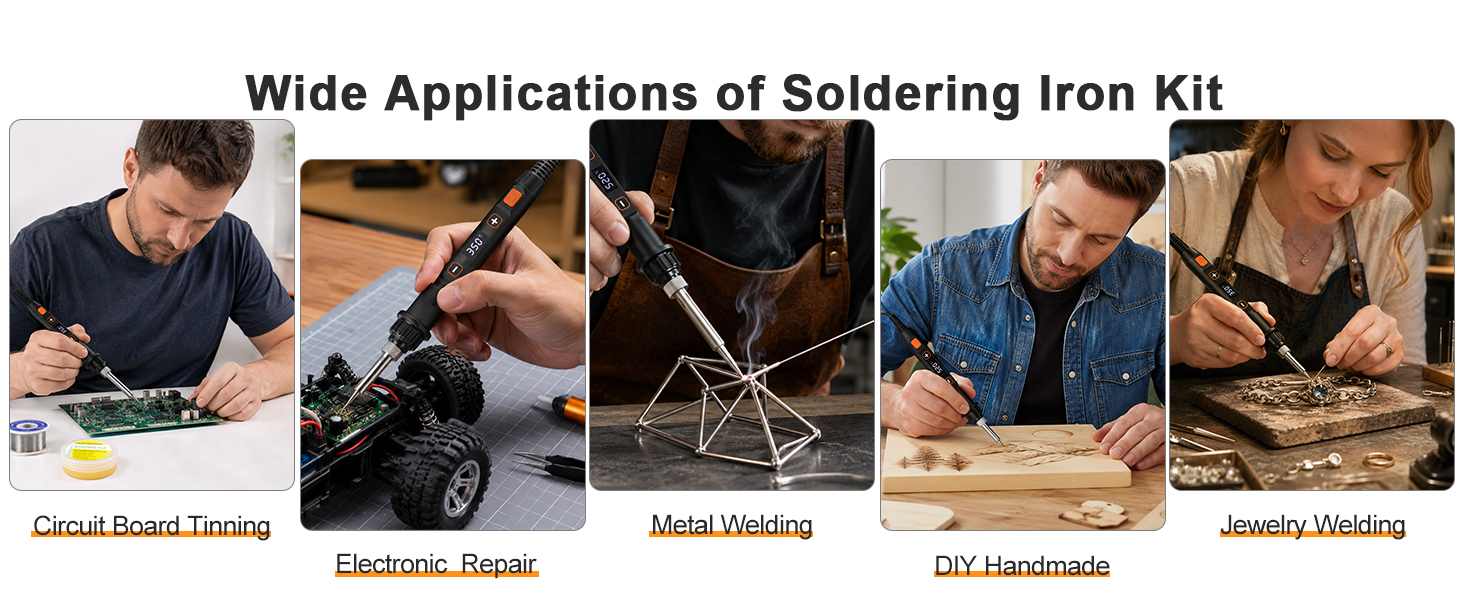 Soldering Iron Kit 80W LED Adjustable Temperature 180-520? Solder