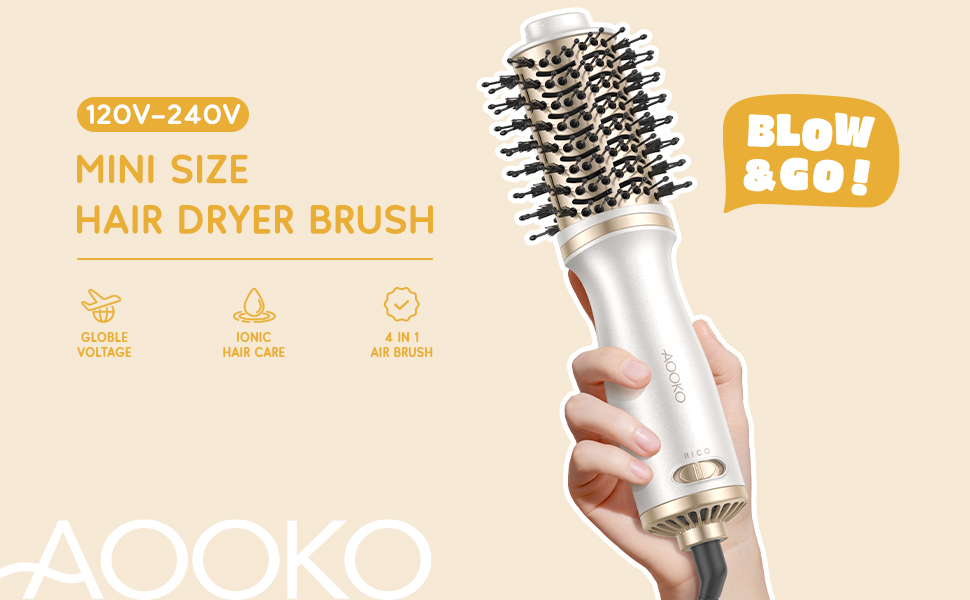 mini hair dryer brush