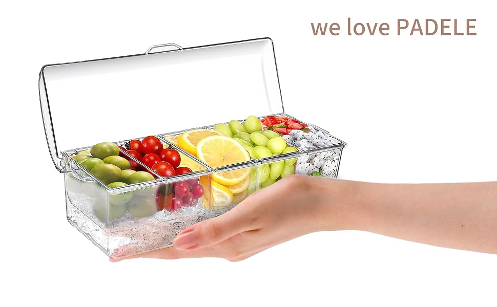 mimosa bar supplies double compartment condiment container ice cream toppings bar kit fruit tray