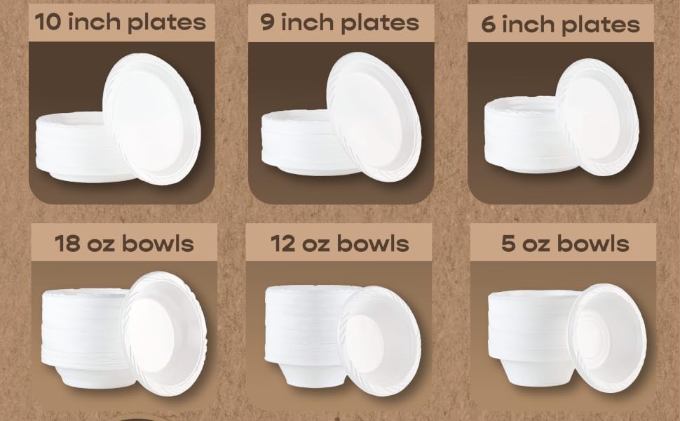 white plates
