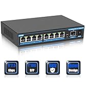 TEROW 2.5G Ethernet Switch, Unmanaged 9-Port POE Switch, 8 x 2.5G Base-T & 1 x 10G SFP, Multi-Spe...