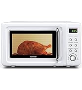 COSTWAY Retro Countertop Microwave Oven, 0.7Cu.ft, 700-Watt, High Energy Efficiency, 5 Micro Powe...