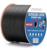 CENTROPOWER Outdoor Cat 5e Ethernet Cable 1000 ft, 24AWG Solid Bare Copper Conductor, Direct Buri...