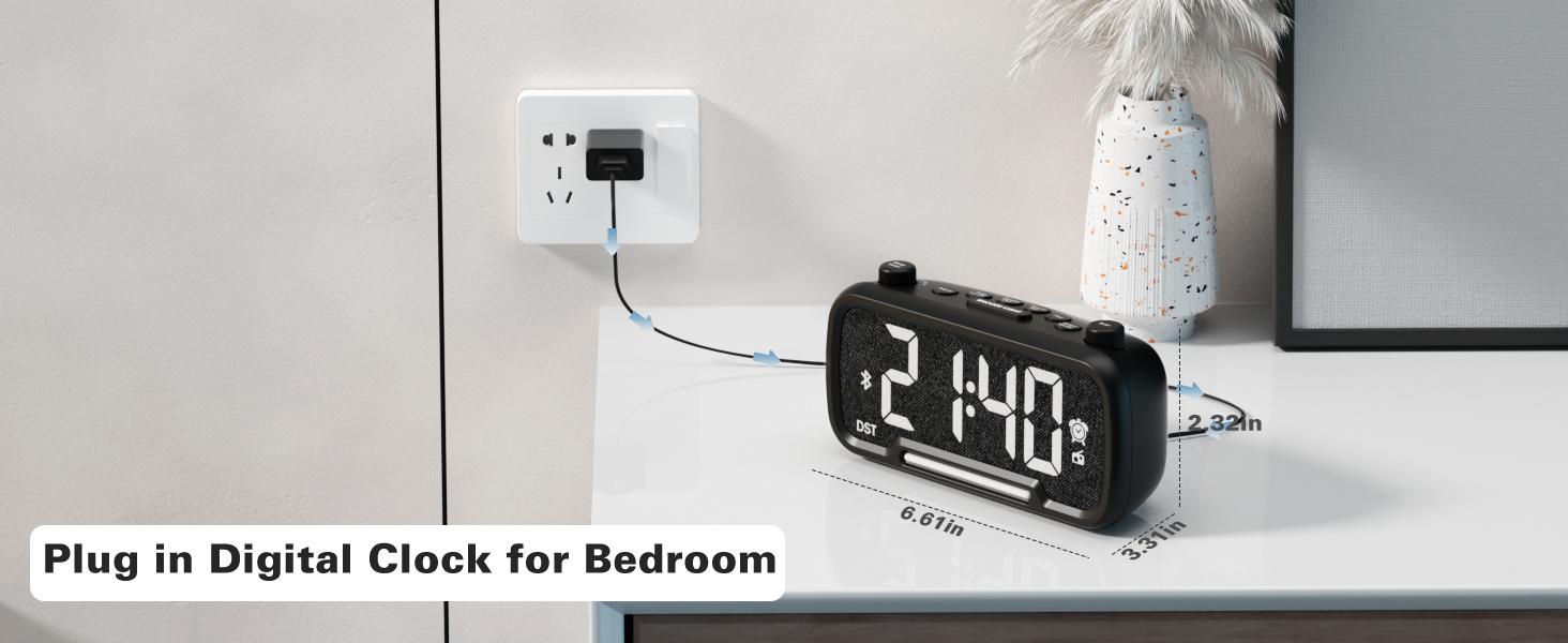 plug in digital clock for bedroom