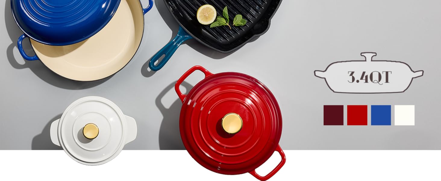 casseroledishwithliddutchovenpotwithlid3.5qtbraiserspandutchovenbreaddutchovenroundnonstickpot