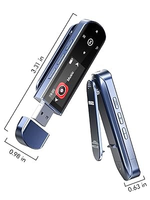 RUIZU USB Stick MP3 Player with Bluetooth, Clip on Portable Music Player for Kids Sports Running