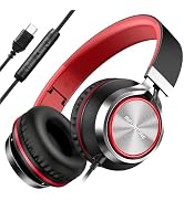 INFURTURE USB C Headphones with Mic,Volume Control,Tangle-Free Plaiting Line,Type C Headphones Wi...