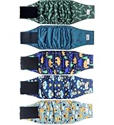Grecle 5 Pack Dog Diapers Male, Premium Belly Bands for Male Dogs, High Absorbing Male Dog Pee Wr...