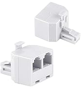 Uvital RJ11 Duplex Wall Jack Adapter Dual Phone Line Splitter Wall Jack Plug 1 to 2 Modular Conve...