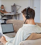 LEVN Wireless Headset, Wireless Headset with Mic for Work, AI Noise Cancelling, 65 Hrs Working Ti...