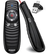 Presentation Clicker with Volume Control, 2-in-1 USB Type C Wireless Presentation Clicker RF 2.4G...