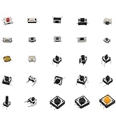 Yetaida 125Pcs 25 Values Micro Momentary Tactile Switch, SMD &amp; DIP Tactile Touch Push Button Swit...