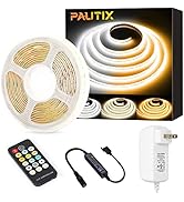 COB LED Strip Lights White CCT Tunable 640LEDs/m,PAUTIX 16.4ft Dimmable 2700K-6500K 24V LED Tape ...