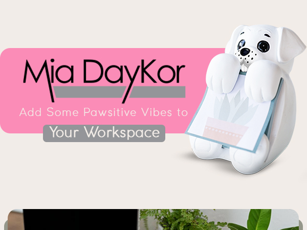 Cute post-it note holder for desk organization with easy pop-up sticky note dispenser design